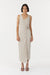THIRD FORM STIRLING TWIST CROSS OVER MIDI DRESS | OYSTER GREY