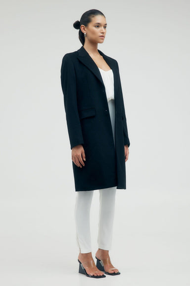 THIRD FORM STRAIGHT FORWARD WOOLEN BLAZER | BLACK