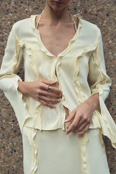 THIRD FORM STROKE FRILL BLOUSE | LIMONCELLO