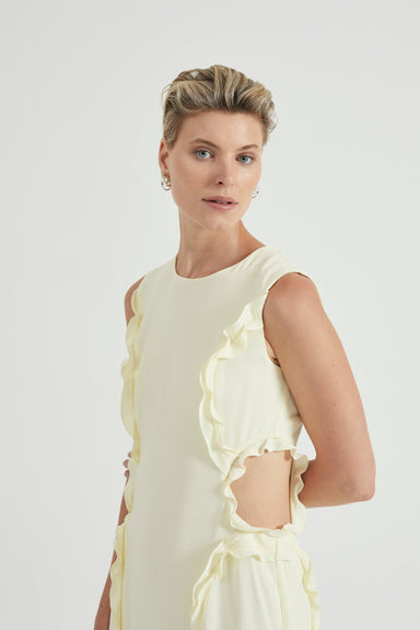 THIRD FORM STROKE FRILL MAXI TANK DRESS | LIMONCELLO