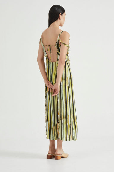 STROKE FRILL SLIP DRESS | BRUSH STROKE - THIRD FORM