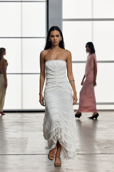 SWAY STRAPLESS DRESS | MILK - THIRD FORM