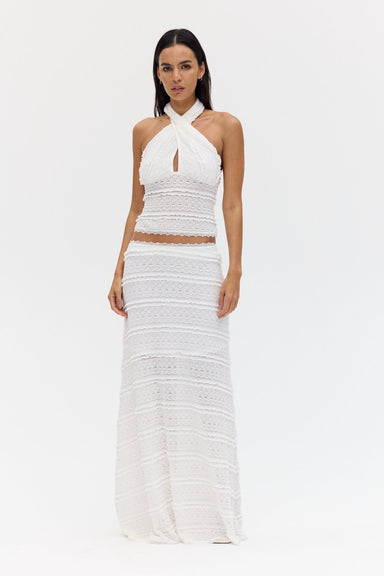 SWAY WRAP NECK TOP | MILK - THIRD FORM