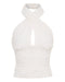 SWAY WRAP NECK TOP | MILK - THIRD FORM