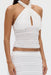 SWAY WRAP NECK TOP | MILK - THIRD FORM