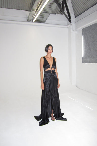 THIRD FORM TENSION SATIN MAXI DRESS | NIGHT