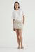 THIRD FORM TIE UP TAILORED MINI SKIRT | PUMICE