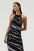 THIRD FORM TWIST THROUGH BIAS HALTER MIDI | BLACK TIE DYE