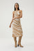 THIRD FORM TWIST THROUGH BIAS HALTER MIDI | TAN TIE DYE