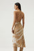 THIRD FORM TWIST THROUGH BIAS HALTER MIDI | TAN TIE DYE