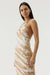 THIRD FORM TWIST THROUGH BIAS HALTER MIDI | TAN TIE DYE