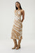THIRD FORM TWIST THROUGH BIAS HALTER MIDI | TAN TIE DYE