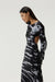 THIRD FORM TWIST THROUGH BIAS TIE BACK MIDI | BLACK TIE DYE