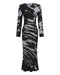 THIRD FORM TWIST THROUGH BIAS TIE BACK MIDI | BLACK TIE DYE