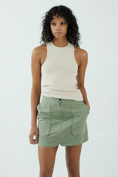 THIRD FORM UNIFORM ZIP UP SKIRT | MOSS