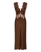 VISIONS LACE DEEP V MAXI DRESS | CHOCOLATE POLKA DOT - THIRD FORM
