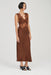VISIONS LACE DEEP V MAXI DRESS | CHOCOLATE POLKA DOT - THIRD FORM