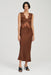 THIRD FORM VISIONS LACE DEEP V MAXI DRESS | CHOCOLATE POLKA DOT