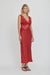 VISIONS LACE DEEP V MAXI DRESS | CRIMSON - THIRD FORM