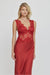 VISIONS LACE DEEP V MAXI DRESS | CRIMSON - THIRD FORM