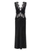 VISIONS LACE DEEP V MAXI DRESS | EBONY - THIRD FORM