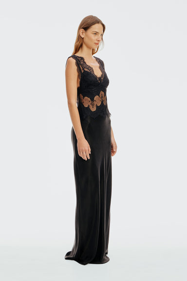 THIRD FORM Visions Lace Floor Length Dress | Ebony