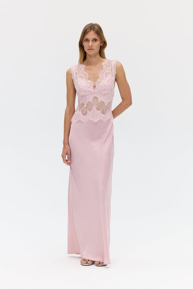 VISIONS LACE FLOOR LENGTH DRESS | ROSÉ - THIRD FORM