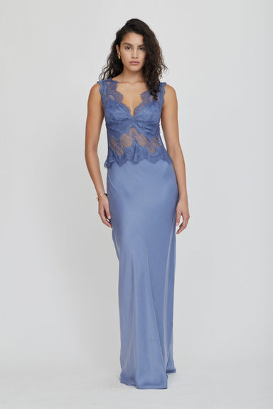 THIRD FORM VISIONS LACE FLOOR LENGTH DRESS | SLATE