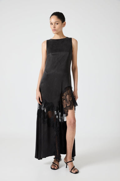 VISIONS LACE FRILL DRESS | EBONY - THIRD FORM
