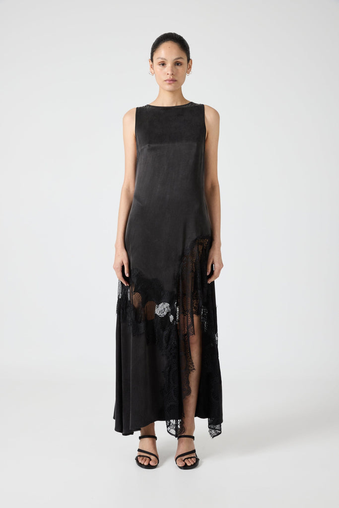 VISIONS LACE FRILL DRESS | EBONY