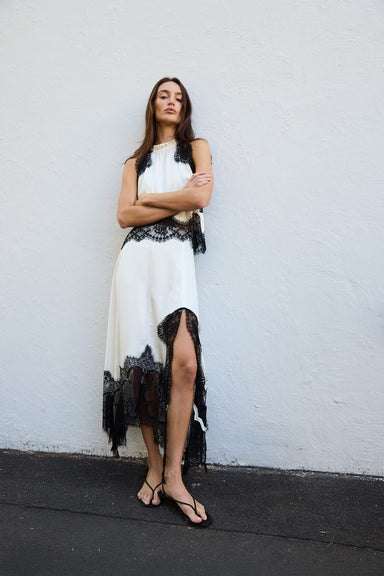 THIRD FORM VISIONS LACE HANKERCHIEF SKIRT | IVORY & BLACK