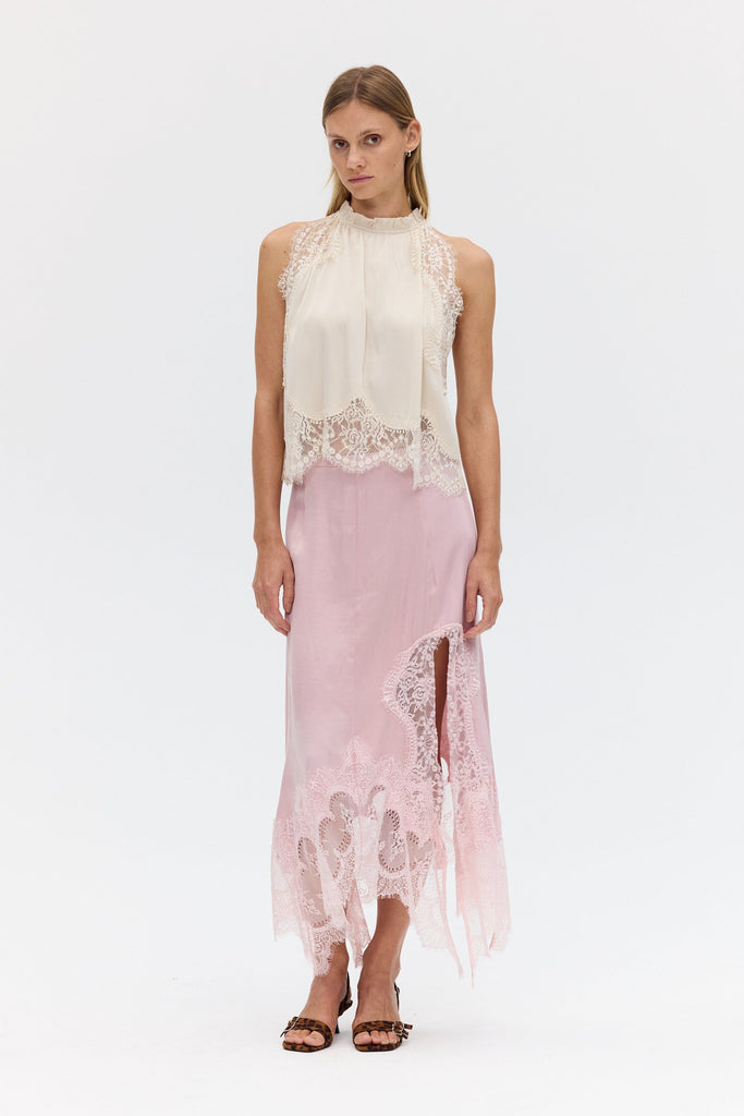 VISIONS LACE HANKERCHIEF SKIRT | ROSÉ