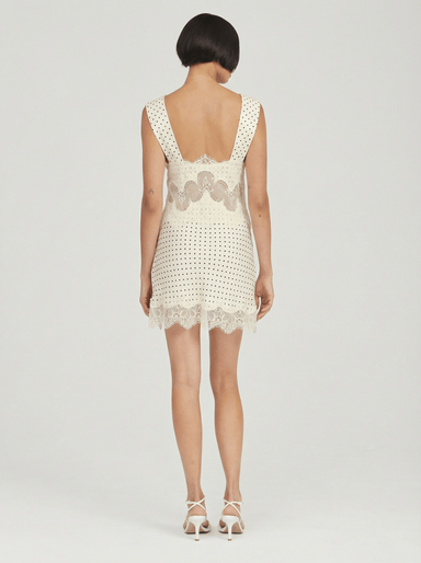 THIRD FORM VISIONS LACE MINI DRESS | CREAM POLKA DOT