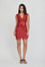 THIRD FORM VISIONS LACE MINI DRESS | CRIMSON