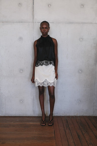 VISIONS LACE MINI SKIRT | CREAM POLKA DOT - THIRD FORM