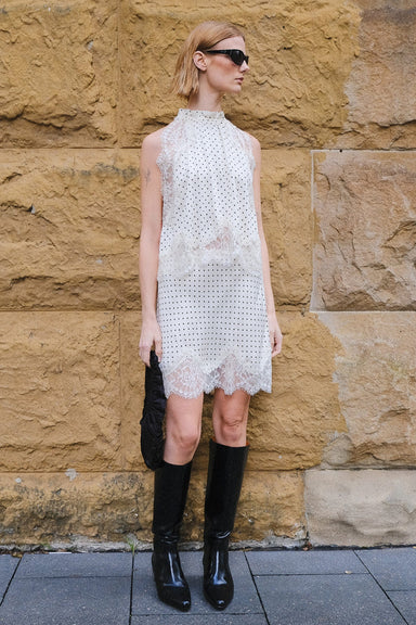 THIRD FORM VISIONS LACE MINI SKIRT | CREAM POLKA DOT