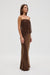 VISIONS LACE STRAPLESS MAXI DRESS | CHOCOLATE - THIRD FORM