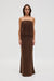VISIONS LACE STRAPLESS MAXI DRESS | CHOCOLATE - THIRD FORM