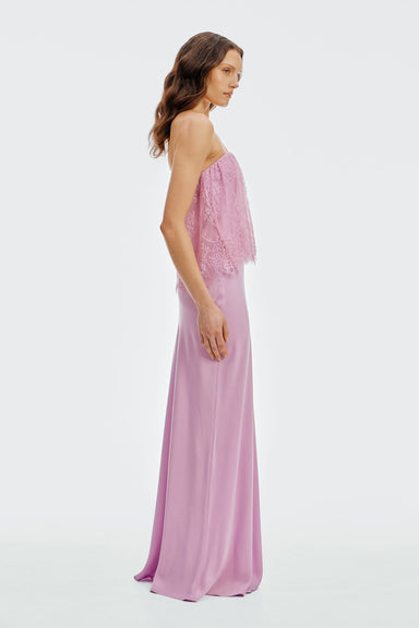 THIRD FORM Visions Lace Strapless Maxi Dress | Lilac