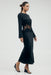 VISIONS LACE TRIM LS MAXI DRESS | EBONY - THIRD FORM