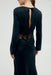 VISIONS LACE TRIM LS MAXI DRESS | EBONY - THIRD FORM