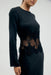 VISIONS LACE TRIM LS MAXI DRESS | EBONY - THIRD FORM