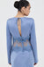 THIRD FORM VISIONS LACE TRIM LS MAXI DRESS | SAPPHIRE