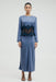 THIRD FORM VISIONS LACE TRIM LS MAXI DRESS | SAPPHIRE