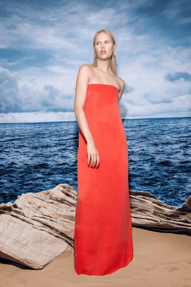 THIRD FORM VOYAGE STRAPLESS MAXI | CRIMSON