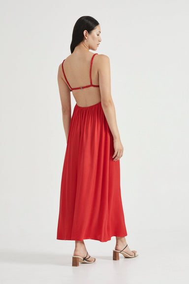 THIRD FORM VOYAGE TRIANGLE MAXI DRESS | CRIMSON
