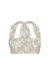 THIRD FORM WAFFLE HALTER CROP TOP | BEIGE FLORAL