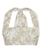 THIRD FORM WAFFLE HALTER CROP TOP | BEIGE FLORAL