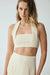 THIRD FORM WAFFLE HALTER CROP TOP | CREAM