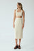 THIRD FORM WAFFLE HALTER CROP TOP | CREAM